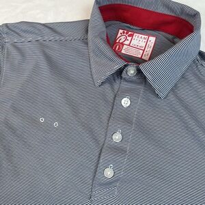 Chick-Fil-A Team Blue White Striped Polo Uniform Work Shirt Size M Mens NEW